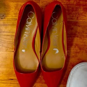 Red Calvin Klein pump